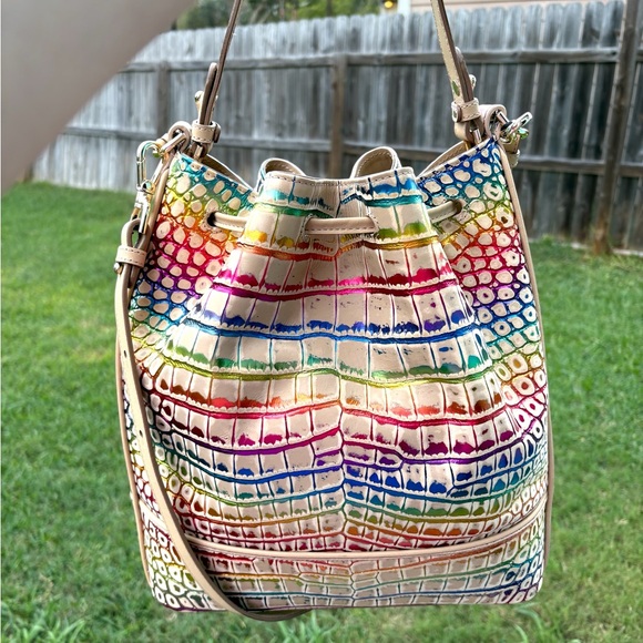 NWT**Brahmin Marlowe -Celebrate Germaine Large Bucket Bag**HTF**Metallic Accents - Picture 3 of 12